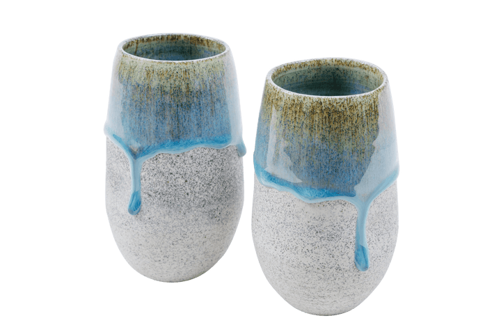 Blue Series Dragonfruit Ceramics Decanter and Goblets - Harmonie Home & Body